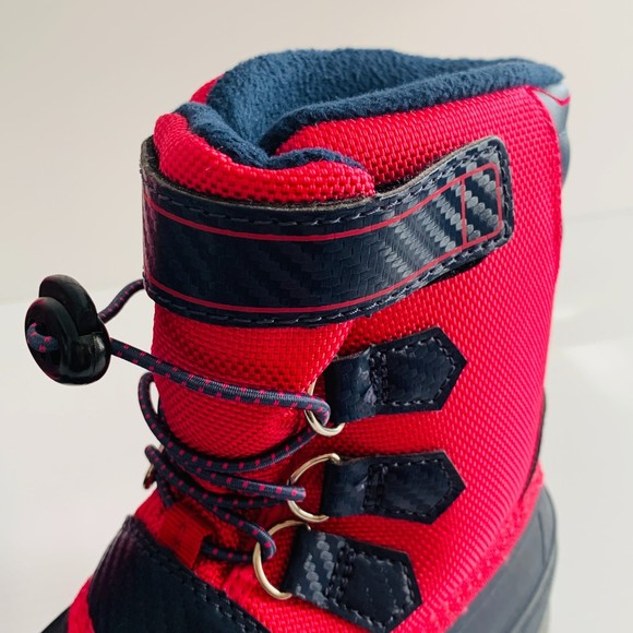 Girl's Size 12 Wonder Nation Insulated Fleece Lined Winter Snow Boots Pink/Navy - Picture 6 of 10